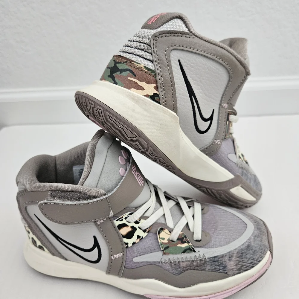 Nike Kyrie Infinity Leopard Camo Girls Size 1.5Y Basketball Shoes - Picture 5 of 8